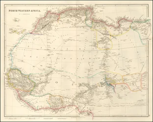 Kart over Nordvest-Afrika fra 1842 av John Arrowsmith