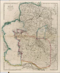 Kart over Det kaspiske hav, Khivah og det omkringliggende landet fra 1842 av John Arrowsmith