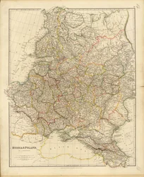 Kart over Russland og Polen, 1832.