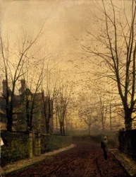 J.A.Grimshaw, høstens gull / Gemälde, 1882