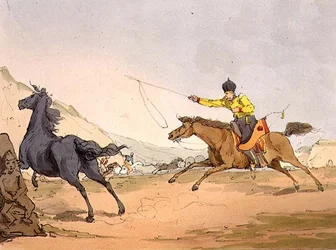 Tartars Catching Horses, plate 69 fra bind III av 