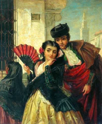 Scene i Spania, nær Sevilla, ca. 1853