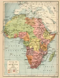 Politisk kart over Afrika, 1914, 1920.
