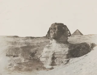Sfinksen, ca. 1853 (saltet papirtrykk fra negativ av vokset papir)