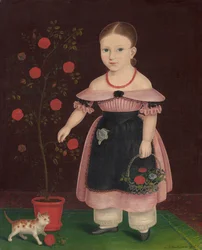Liten jente i lavendel, ca. 1840 (olje på lerret)