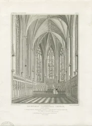 Interiør i Lichfield Cathedral - Lady Chapel: gravering, nd [c 1820] (trykk)
