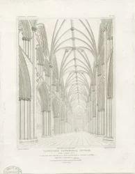 Interiør i Lichfield Cathedral - Nave: gravering, og [c 1819] (trykk)