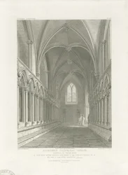 Interiør av Lichfield Cathedral - Vestibule of Chapter House: gravering, nd [c 1819] (trykk)