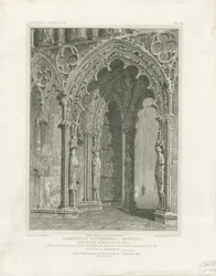 Lichfield Cathedral - West Door: gravering, og [c 1820]
