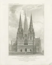 Lichfield Cathedral - West Front: gravering, nd [c 1820]