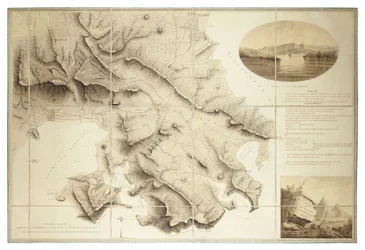 Plan over omgivelsene til English Harbour, Antigua, ca. 1782 (blekk og vask, segmentert og med bakgrunn)
