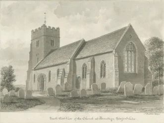 Armitage Church: sepia-tegning, 1844