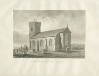 Bagnall kirke: sepia-tegning, 1848