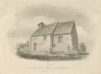 Bednall Church: sepia-tegning, 1841