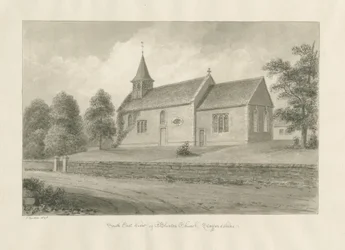Blurton Church: sepia-tegning, 1848