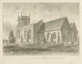 Bradley Church: sepia-tegning, 1842