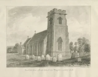 Slottskirken - Kirke: sepia tegning