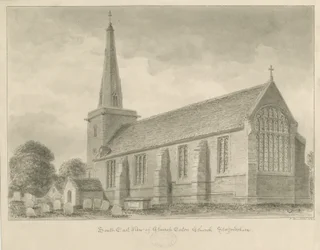 Church Eaton Church: sepia-tegning