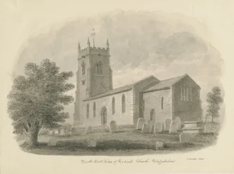 Codsall kirke: sepia tegning