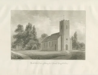 Edingale kirke: sepia tegning