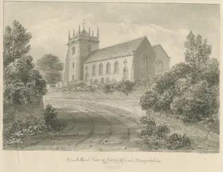 Horton kirke: sepia tegning