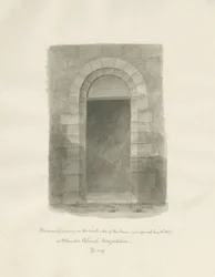 Interiør i Standon Church: sepia-tegning, 24. mai 1847 (tegning)