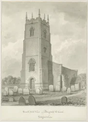 Mayfield Church: sepia-tegning