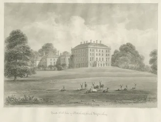 Patshull House: sepia-tegning, 1847