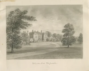 Shenstone Park - Hall: sepia-tegning