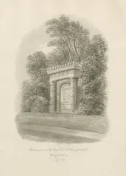 Shugborough - Monument: sepia-tegning