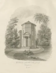 Shugborough - Vindenes tempel: sepia-tegning, 1843