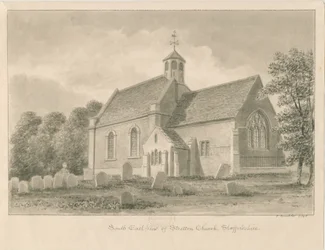 Stretton Church: sepia-tegning, 1842