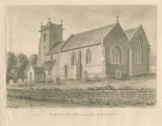 Swynnerton Church: sepia-tegning, 1841