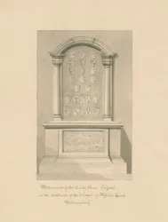 Westmorland - Appleby Church - Monument til Lady Anne Clifford: sepia-tegning, 1800