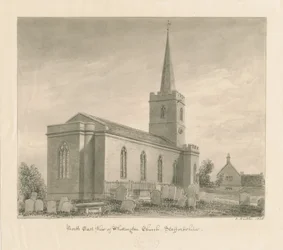 Whittington Church: sepia vask tegning