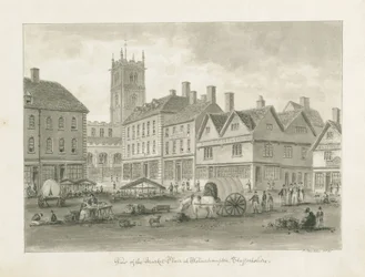 Wolverhampton - Market Place: sepia-tegning