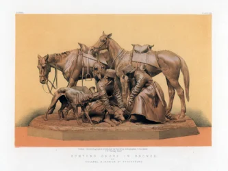 Jaktgruppe i bronse, 1800-tallet.