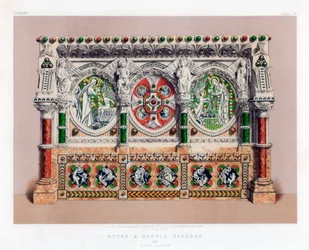 Stein og marmor Reredos, 1800-tallet.