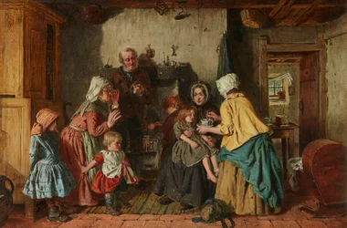 The Poor Helping the Poor (olje på lerret)