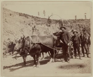 1889 - Prospektorer på vei til gullfeltene (s/h-bilde)