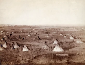 Lakota Tribal Village i 1891 av John Grabill