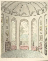 Lea Castle, Worcestershire, Saloon, ser nordover, ca. 1816.