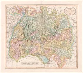 1799 kart over Swabia av John Cary