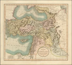 Kart over Tyrkia i Asia fra 1801 av John Cary