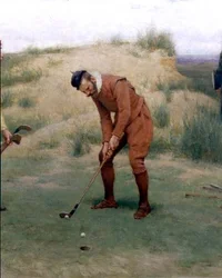 Under prekenenes tid, detalj av golfspilleren, 1896