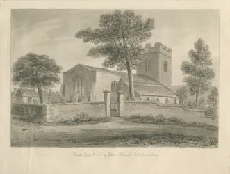 Alton Church: sepia-tegning, 1841