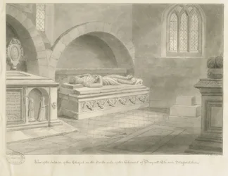 Interiøret i kirken i Draycott in the Moors, 1841