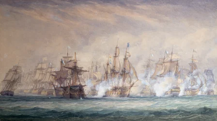The Battle of the Saintes (blyant og akvarell)
