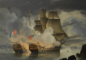 Den voldsomme aksjonen mellom HMS Mars og den franske #39;74 Hercule utenfor Brest den 21. april 1798