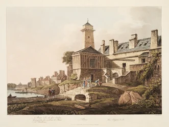 Paris, brannbil, illustrasjon fra Versailles, Paris og Saint Denis, pub. 1809 (akvatint)